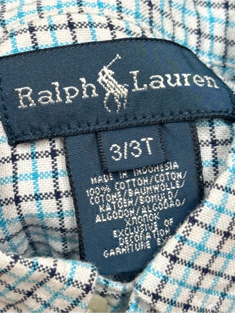 Ralph Lauren Blue and Navy Check Button-Down Shirt